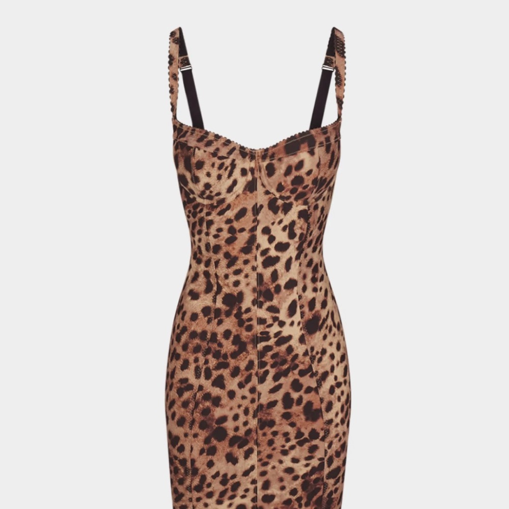 SKIMS X DOLCE GABBANA Body dress leopard Black  Large